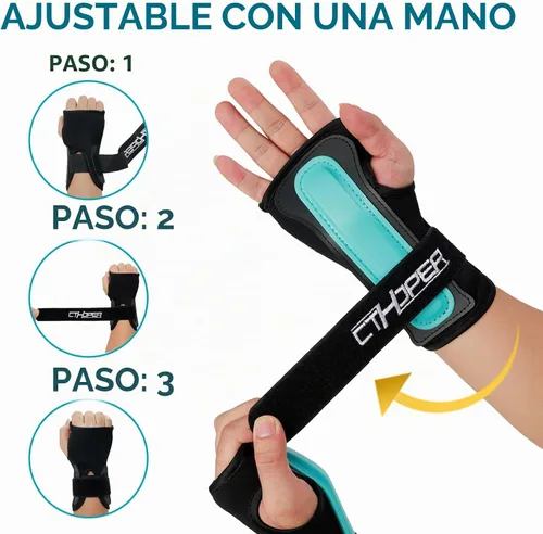Vista 3 de Protector de muñeca para snowboard, esquí, patinaje, patinaje, muñequera deportiva (1 par)