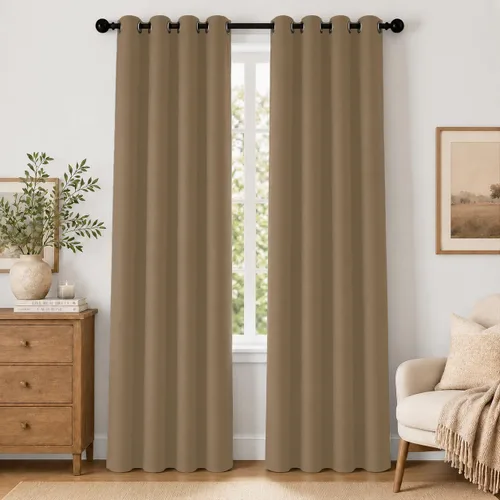 Vista 63 de Cortinas de oscurecimiento de habitación de 84 pulgadas de largo para dormitorio, sala de estar, cortinas térmicas aislantes con ojales