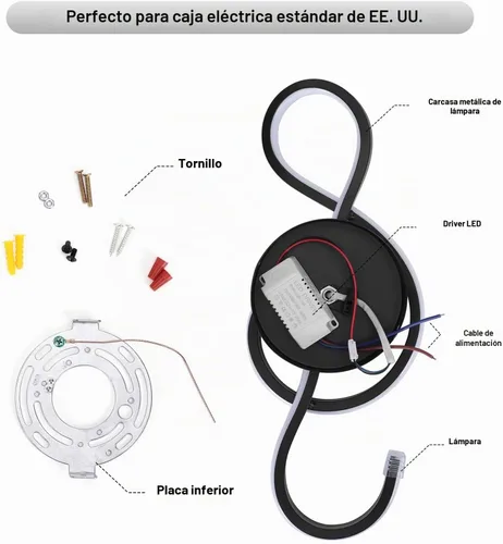 Vista 3 de XEYOU Lámpara de pared moderna de 22 W, lámpara de pared LED creativa para interiores, símbolo musical, decoración artística, lámpara de pared
