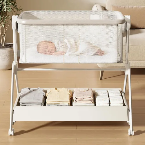 Vista 6 de Moisés de bebé 3 en 1 con mecedora manual suave
