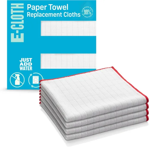 Vista 9 de E-Cloth Wash & Wipe Dish Cloth, Microfiber Cleaning Cloth Reusable Paper Towel Alternative Cloths, Dish Towels for Drying Dishes, Glassware