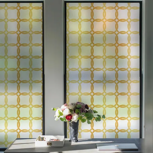 Vista 13 de DKTIE Lámina geométrica para ventana de vitral, película de privacidad para ventana de baño, vidrio esmerilado, adherencia estática, no adhesiva