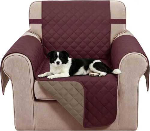 Vista 80 de Fundas para Silla Reclinable Reversibles Funda de Sofá para Mascotas Protector de Muebles Lazy Boy (Silla 23'', Beige/Beige)