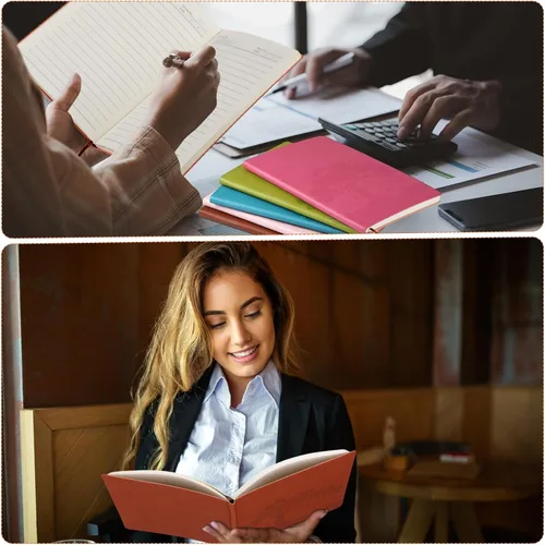 Vista 3 de TaoBary 12 diarios de piel sintética A5 a granel, coloridos diarios forrados con árboles, cuaderno de piel sintética suave, cuaderno de escritura a