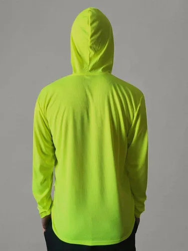 Vista 3 de Glory Max Camisetas de trabajo de seguridad de alta visibilidad de manga larga con capucha 2 piezas