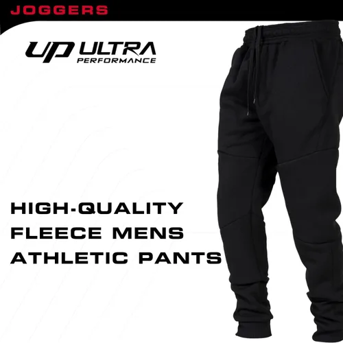 Vista 4 de Ultra Performance 3 Pack Fleece Active Tech Joggers for Men, Mens Sweatpants with Zipper Pockets
