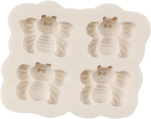 Vista 4 de Bumble Bee Moldes de silicona para fondant de chocolate de abeja para decoración de pasteles, decoración de cupcakes, pasta de goma de arcilla