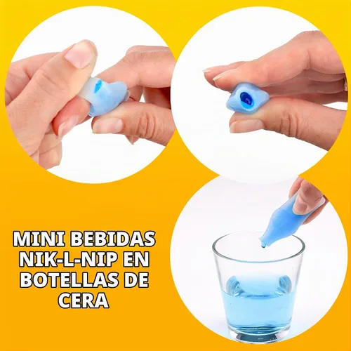 Vista 3 de Botella de cera para dulces rellenas con jarabes saborizados, botellas de cera vintage Candys Nik-L-Nips de caramelos surtidos a granel – 15 onzas
