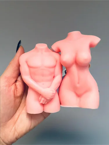 Vista 2 de Women&Man Body Shaped Candles 2 pcs, Torso Candle, Naked Body Candles, Man Body Candle, Woman Body Candle, Handmade Soy Wax Candle