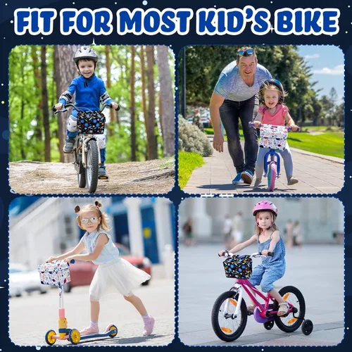 Vista 3 de Cesta de bicicleta para niños y niñas, bolsa de manillar de bicicleta, bolsa de almacenamiento frontal para bicicleta, accesorios para equilibrio