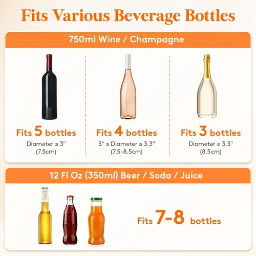 Vista 4 de Lifewit Cubo de Hielo Grande de 6.5L para Fiestas, Cubo de Bebidas Portátil para Bar de Cócteles, Enfriador de Plástico para Champán
