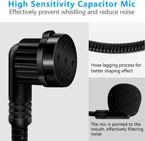 Vista 4 de VOVIGGOL 2 piezas de micrófono auricular con micrófono, cable flexible para amplificador de voz, auricular con conector jack de 3.5mm para cantar