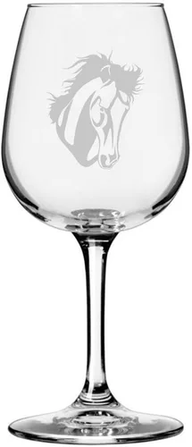Vista 37 de Abaco Barb Body Horse - Copa de vino grabada multiusos (12.75 onzas) Unique Gifts for Horse Lovers, Personalized Wine Glasses, All-Purpose
