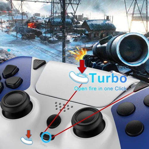 Vista 5 de AUGEX Wireless Controller for PS4 Controller, Wireless Gamepad Work with Playstation 4 Controllers, Game Control for PS4 Controller with Joystick