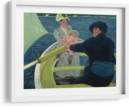 Vista 10 de Canvas Lab The Boating Party by Mary Cassatt 15 x 11 in Fine Art Framed Print, Frame Color: Black, With Mat