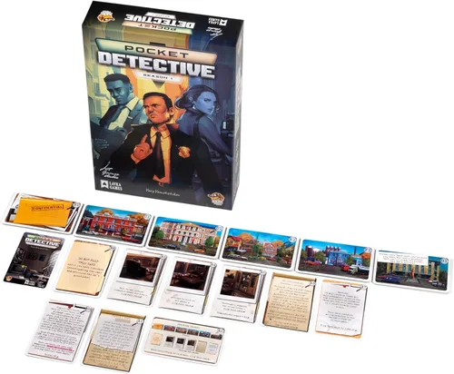 Vista 4 de Pocket Detective - Juego de cartas de la temporada 1 - Resuelve misterios intrigantes en cualquier lugar. Juego cooperativo para niños y adultos, a