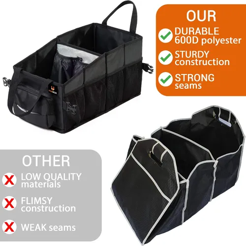 Vista 5 de FoxBox Organizador de asiento de coche y maletero, almacenamiento de asiento delantero o trasero de SUV, piso del pasajero, organización debajo