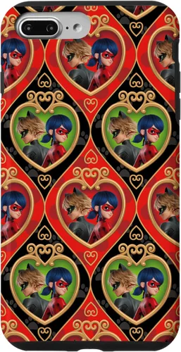 Vista 12 de Funda roja y verde para iPhone SE (2020) / 7 / 8 Miraculous Ladybug and Cat Noir The Movie