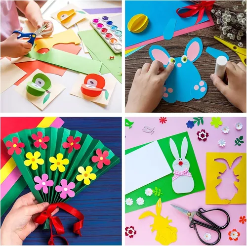 Vista 5 de 50 hojas de papel de cartulina de color para papel grueso, papel de cartulina impresa de doble cara, cartulina gruesa para hacer tarjetas, álbumes