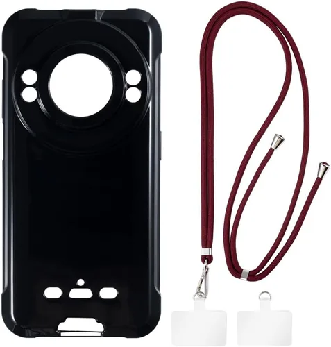 Vista 11 de Estuche y cordón para Ulefone Power Armor 16S - transparente+negro Funda transparente + cordón azul