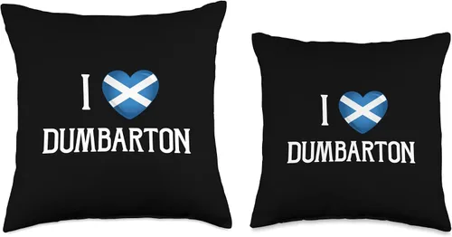 Vista 3 de I Love Dumbarton Scotland Flag Heart Saltire Scottish Throw Pillow