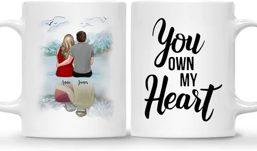 Vista 10 de Gossby Taza para parejas, regalo personalizado para pareja, marido, esposa, novio, novia con diseño, nombre, San Valentín, boda, aniversario, regalo