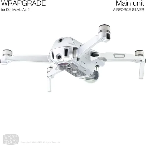 Vista 2 de Wrapgrade Unidad Principal Skin Compatible con DJI Mavic Air 2 (Airforce Silver)