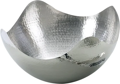 Vista 3 de Bol de acero inoxidable moldeado con martillo Elegance de 6 pulgadas, 6" x 6" x 3", 24 onzas