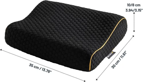 Vista 2 de Almohada de viaje de espuma viscoelástica con funda lavable y bolsa de transporte, almohada de cuello compacta, suave y transpirable para avión