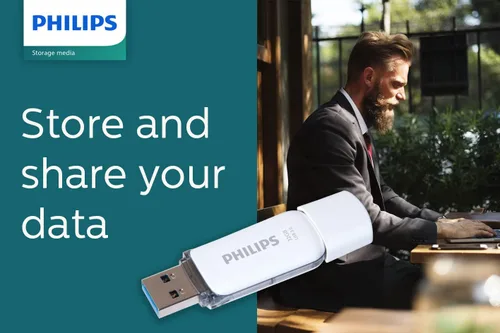 Vista 7 de Philips SU000710 32 GB USB 3.0 Snow Pen Drive - Negro, 100MB/s
