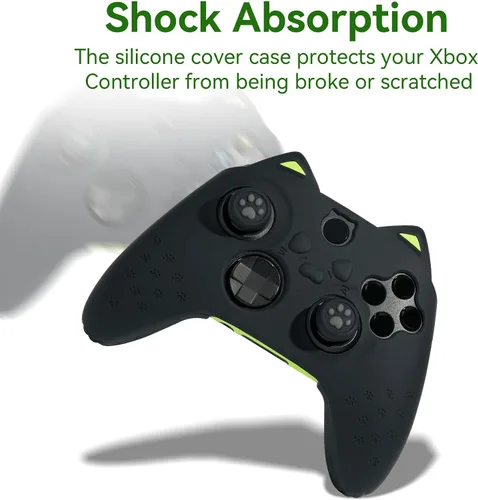 Vista 3 de GeekShare Cat Paw Controller Skin Grips Set Anti-Slip Silicone Protective Cover Skin Case Compatible with Xbox Series X Controller with 2 Thumb Grip