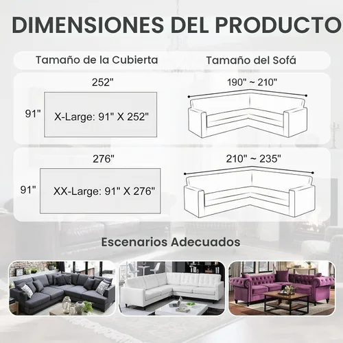 Vista 3 de Fundas de sofá seccional 10% impermeables para perros, funda de Caqui claro