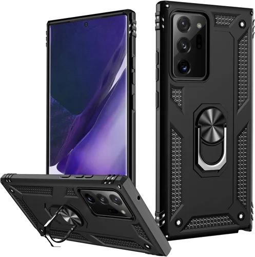 Vista 34 de LUMARKE Funda protectora para Galaxy Note 10, pasa 16 pies, prueba de caídas de grado militar, resistente con soporte de anillo magnético, Negro