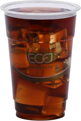 Vista 7 de ECO PRODUCTS GreenStripe - Vasos de plástico PLA transparentes compostables de 10 onzas, caja de 1000, vasos fríos desechables renovables a base