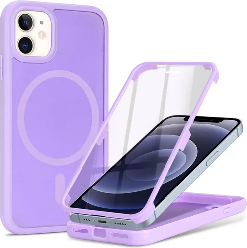 Vista 35 de Funda magnética para iPhone 12 mini con protector de pantalla integrado, compatible con MagSafe, para Apple 12 Mini, fundas de cuerpo completo