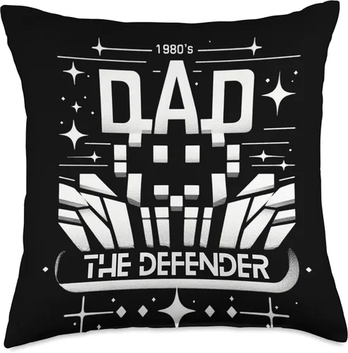 Vista 4 de 80s Retro Gamer Fathers Day Arcade Dads Throw Pillow