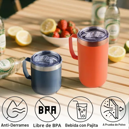 Vista 6 de Replacement Lids Compatible with Stanley 12 oz & 24oz Camp Mug, 2Pack Leak Proof Cup Insulated Lids for Stainless Steel Coffee Mug（Cups NOT Included）