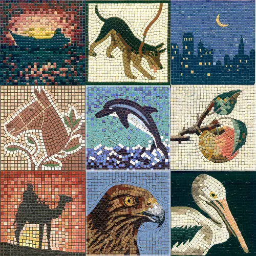 Vista 2 de Juego de mosaico colorido para niños y adultos, divertido y simple kit de mosaico 5.9 pulgadas 5.9 in abeja
