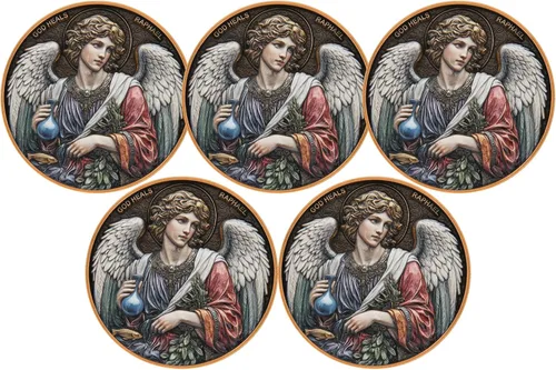 Vista 10 de Moneda de desafío Arcángel Rafael - Santo de curación, moneda de coleccionista de doble cara de 1.57 pulgadas