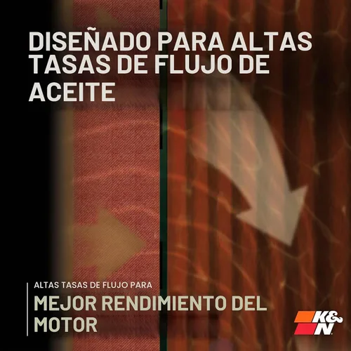 Vista 5 de Filtro de aceite K&N Powersports de alto rendimiento, Cromado