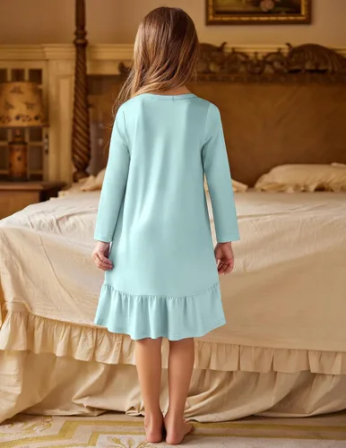 Vista 3 de Arshiner Ropa de dormir para niña de manga larga lindo camisón camisón pijama vestido