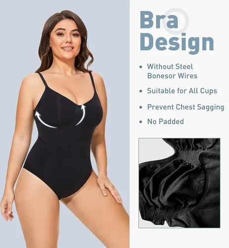 Vista 3 de Wizshapor Body moldeador de cuerpo completo para mujer, con control de abdomen, sin costuras
