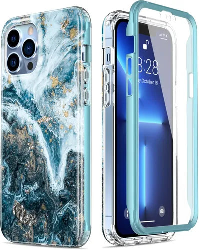 Vista 19 de Esdot Funda protectora para iPhone 13 Mini con protector de pantalla integrado, protección de grado militar con diseños de moda para mujeres
