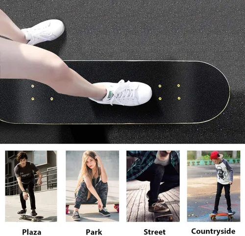 Vista 7 de PHOEROS Complete Skateboards- Standard Skateboards for Beginners Kids Boys Girls Teenager- 31''x 8''Canadian Maple Cruiser Pro Skate Board