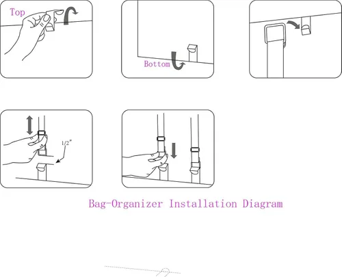 Vista 5 de INOGIH Estante organizador de bolsas, soporte para colgar bolsos, almacenamiento sobre el armario de la puerta