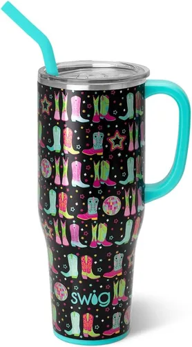 Vista 32 de Swig Life 40oz Insulated Mega Mug with Handle & Straw, Boho Desert DESIERTO BOHO