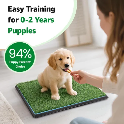 Vista 2 de Almohadilla de hierba para perros Orinal: 35.5 "x 23.6" Almohadilla de césped para perros con bandeja 2 alfombrillas de césped artificial