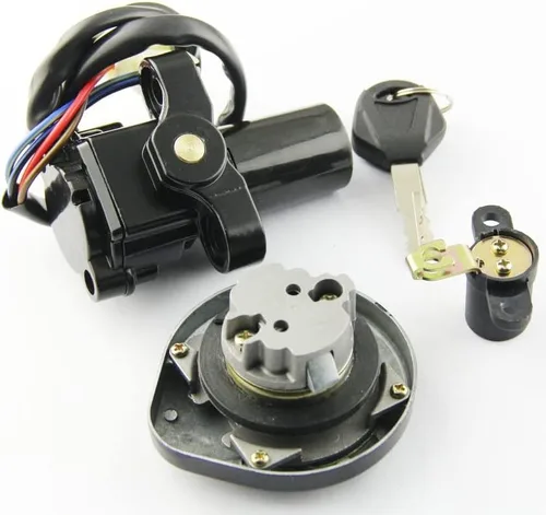 Vista 2 de MOCCAN Kit de interruptor de encendido para motocicleta, cubierta de tanque de combustible con 2 llaves compatible con Y-amaha XT660 XT660R XT660X