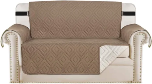 Vista 41 de H.VERSAILTEX Funda reversible para silla, protector de muebles antideslizante, resistente al agua, con correas elásticas de 2 pulgadas