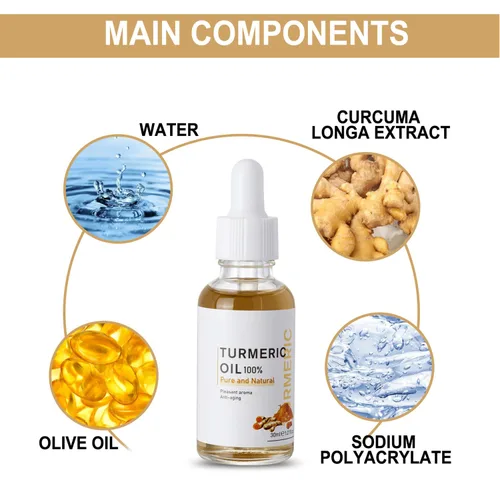 Vista 6 de Paquete de 2 sueros correctores de manchas oscuras con cúrcuma, suero facial reparador, cúrcuma natural para cuidado de piel brillante, sueros